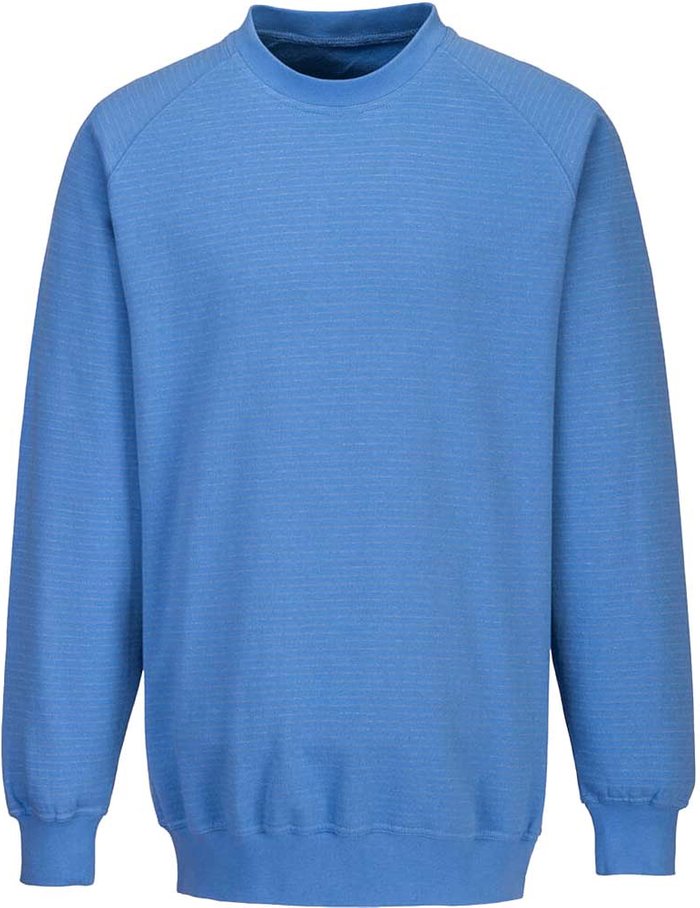 Tooled Up | Portwest Portwest Anti Static ESD Sweatshirt Blue M Portwest Portwest Anti Static ESD Sweatshirt Blue M