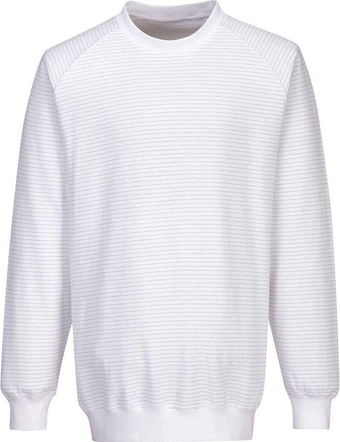Tooled Up | Portwest Portwest Anti Static ESD Sweatshirt White M Portwest Portwest Anti Static ESD Sweatshirt White M