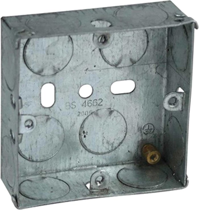 Tooled Up | Axiom Axiom Electrical Single Metal Socket Back Box 16mm Pack of 20 Axiom Axiom Electrical Single Metal Socket Back Box 16mm Pack of 20