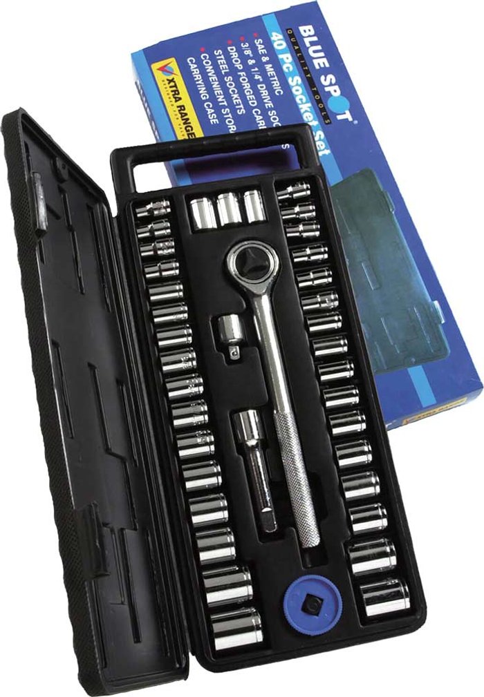 Tooled Up | Blue Spot BlueSpot 40 Piece Combination Drive Hex Socket Set Metric and Imperial Combination Blue Spot BlueSpot 40 Piece Combination Drive Hex Socket Set Metric and Imperial Combination