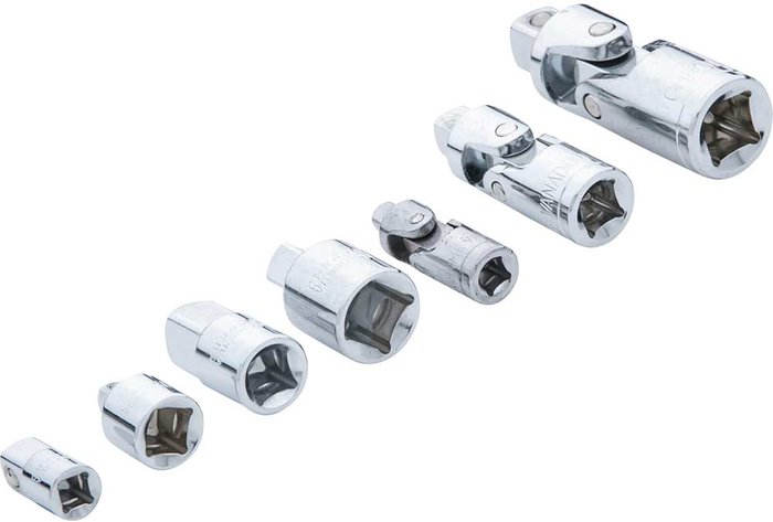 Tooled Up | Blue Spot Bluespot 7 Piece Universal Joint and Socket Adaptor Set Blue Spot Bluespot 7 Piece Universal Joint and Socket Adaptor Set