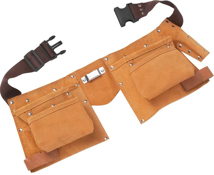 Tooled Up | Blue Spot BlueSpot Tool Belt and Double Leather Tool Pouch Blue Spot BlueSpot Tool Belt and Double Leather Tool Pouch