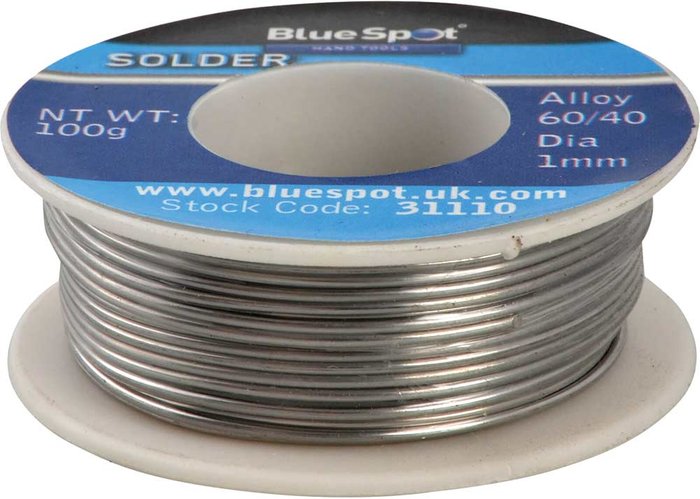 Tooled Up | Blue Spot Bluespot Flux Covered 60/40 Solder 100g Blue Spot Bluespot Flux Covered 60/40 Solder 100g