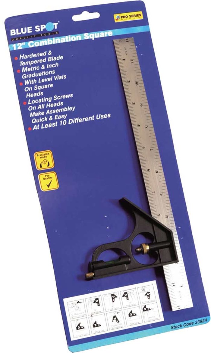 Tooled Up | Blue Spot BlueSpot Combination Square 300mm Blue Spot BlueSpot Combination Square 300mm