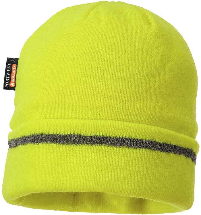 Tooled Up | Portwest Portwest Reflective Trim Knit Hat Yellow One Size Portwest Portwest Reflective Trim Knit Hat Yellow One Size