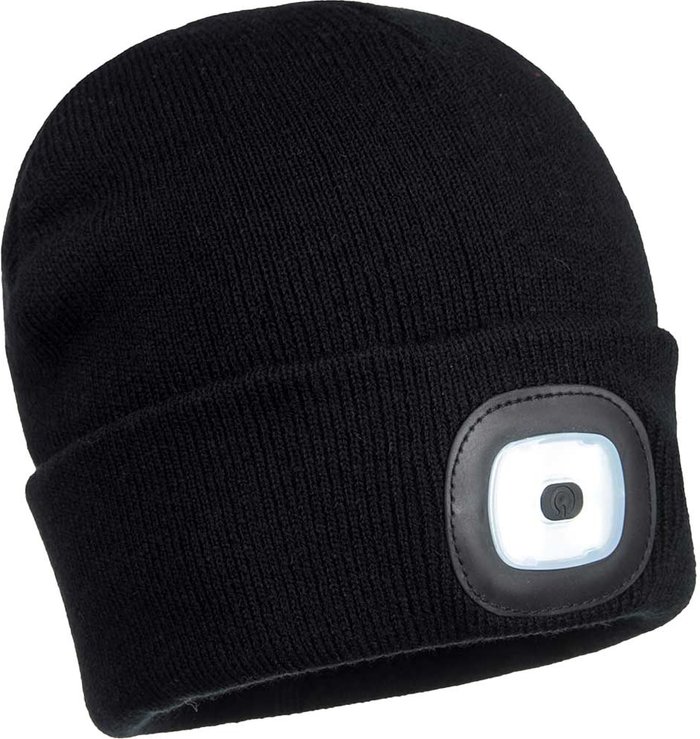 Tooled Up | Portwest Beanie Hat With Rechargeable Twin LED Head Light Black Portwest Beanie Hat With Rechargeable Twin LED Head Light Black