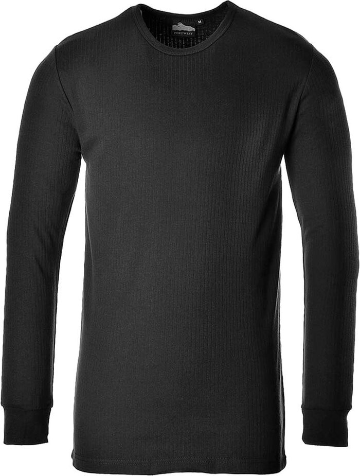 Tooled Up | Portwest Portwest Thermal Long Sleeve T Shirt Black 2XL Portwest Portwest Thermal Long Sleeve T Shirt Black 2XL