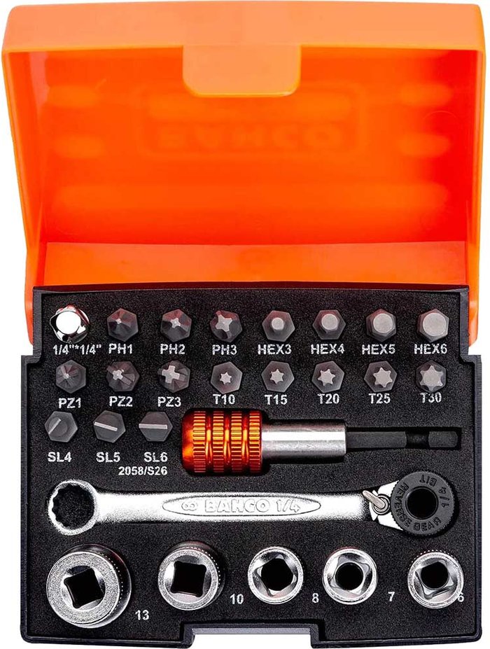 Tooled Up | Bahco Bahco Ratchet Socket Bit Set 26Pc Bahco Bahco Ratchet Socket Bit Set 26Pc