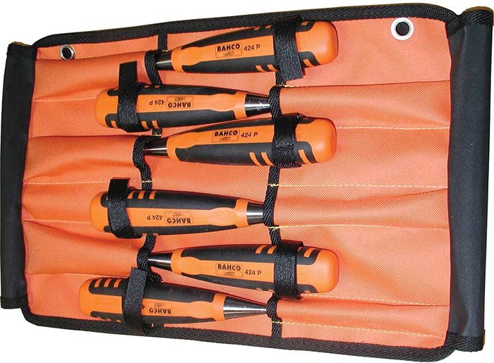 Tooled Up | Bahco Bahco 424 6 Piece Bevel Edge Wood Chisel Set Bahco Bahco 424 6 Piece Bevel Edge Wood Chisel Set