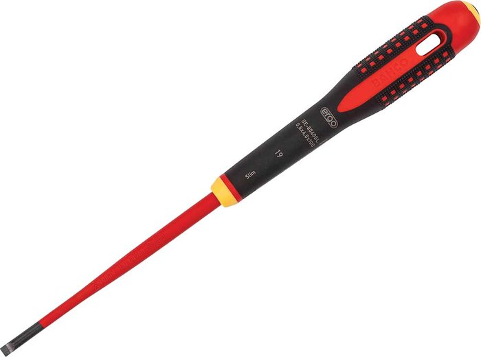 Tooled Up | Bahco Bahco Ergo Slim VDE Insulated Slotted Screwdriver 5.5mm 125mm Bahco Bahco Ergo Slim VDE Insulated Slotted Screwdriver 5.5mm 125mm