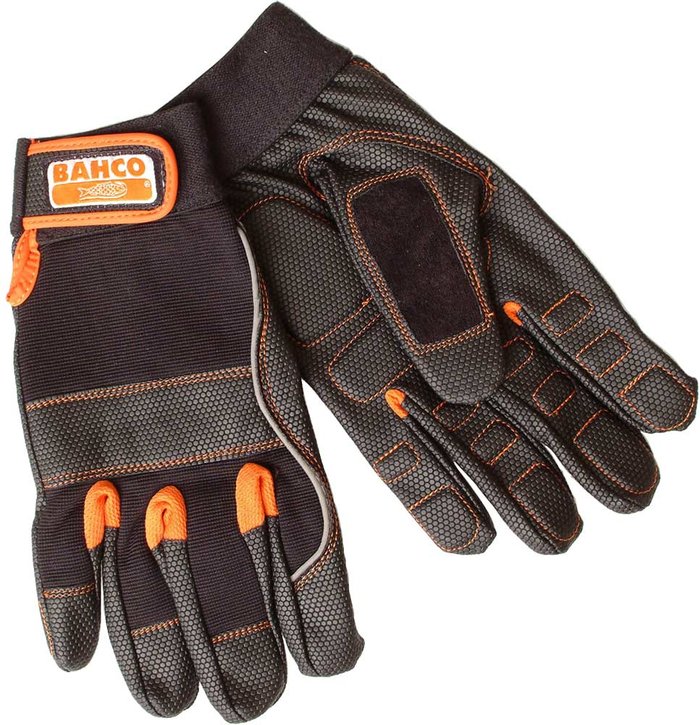 Tooled Up | Bahco Bahco Anti Vibration Padded Palm Work Gloves Black / Grey M Bahco Bahco Anti Vibration Padded Palm Work Gloves Black / Grey M