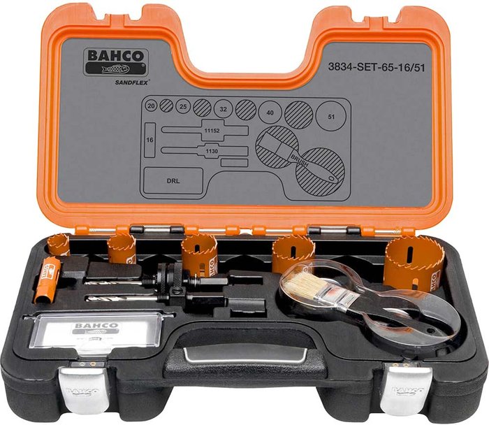 Tooled Up | Bahco Bahco 11 Piece Professional Hole Saw Set Metric Bahco Bahco 11 Piece Professional Hole Saw Set Metric