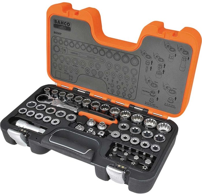 Tooled Up | Bahco Bahco 53 Piece Combination Drive Pass Through Socket and Bit Set Metric Combination Bahco Bahco 53 Piece Combination Drive Pass Through Socket and Bit Set Metric Combination