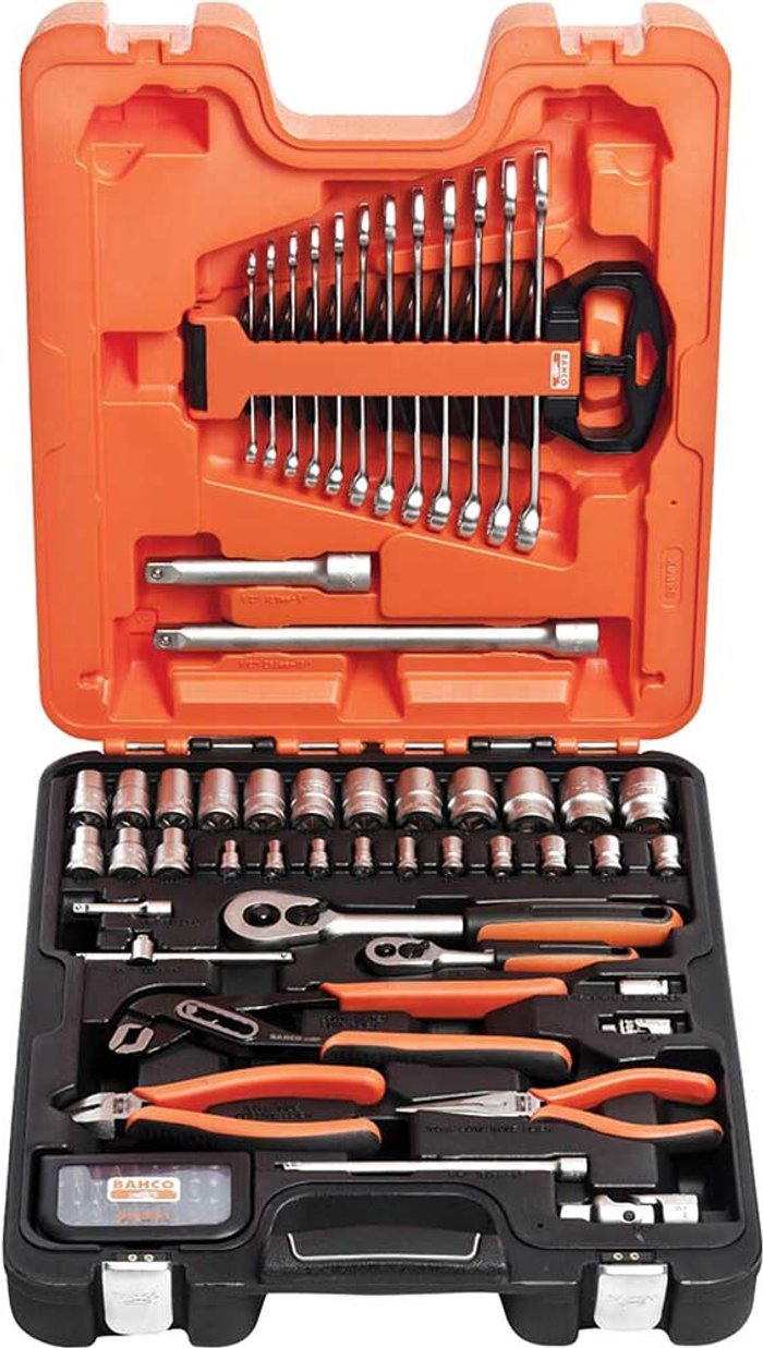 Tooled Up | Bahco Bahco 81 Piece Combination Drive Hex Socket, Screwdriver Bit, Spanner and Pliers Set Metric Combination Bahco Bahco 81 Piece Combination Drive Hex Socket, Screwdriver Bit, Spanner and Pliers Set Metric Combination