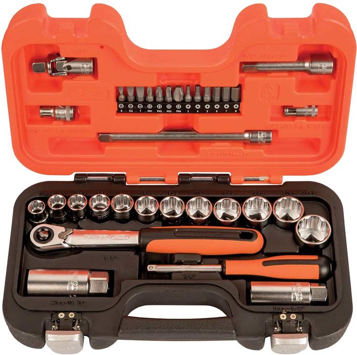 Tooled Up | Bahco Bahco SL34 Socket & Mech Set 34pcs Bahco Bahco SL34 Socket & Mech Set 34pcs