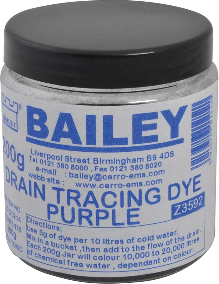 Tooled Up | Bailey Bailey Drain Tracing Dye Purple 200g Bailey Bailey Drain Tracing Dye Purple 200g