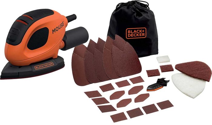 Tooled Up | Black and Decker Black and Decker Mouse Sander with Accessories and Bag Black and Decker Black and Decker Mouse Sander with Accessories and Bag