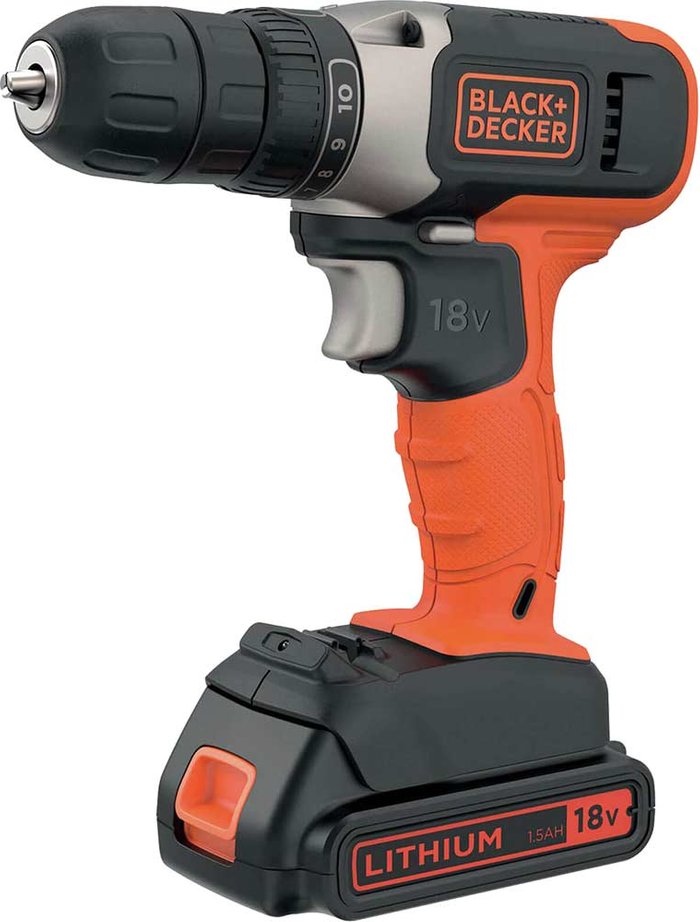 Tooled Up | Black & Decker Black & Decker 18V Drill Driver, 1.5Ah Battery & 400mA Charger Black & Decker Black & Decker 18V Drill Driver, 1.5Ah Battery & 400mA Charger