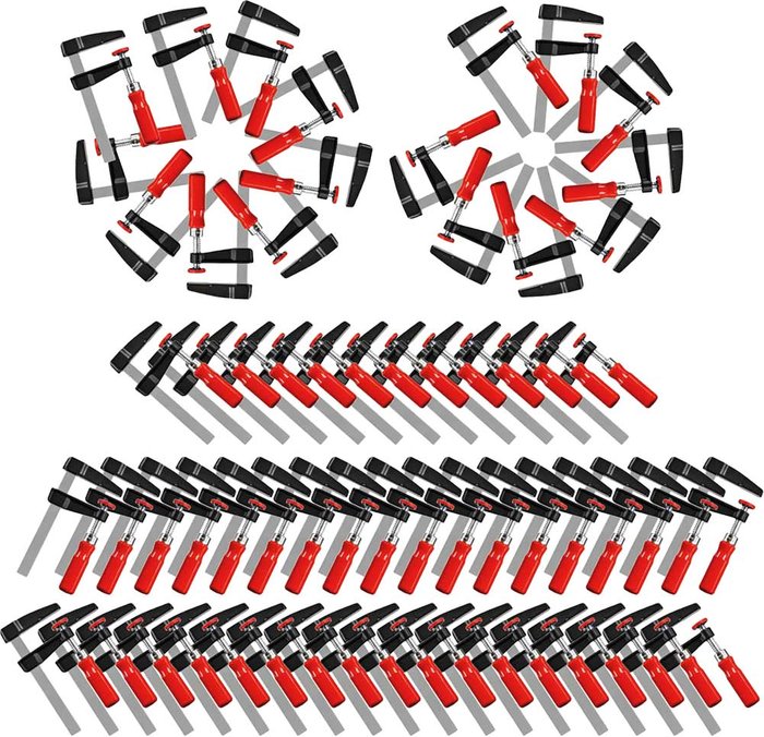Tooled Up | Bessey Bessey 64 Piece LM Workshop F-Clamp Assorted Clamp Set Bessey Bessey 64 Piece LM Workshop F-Clamp Assorted Clamp Set