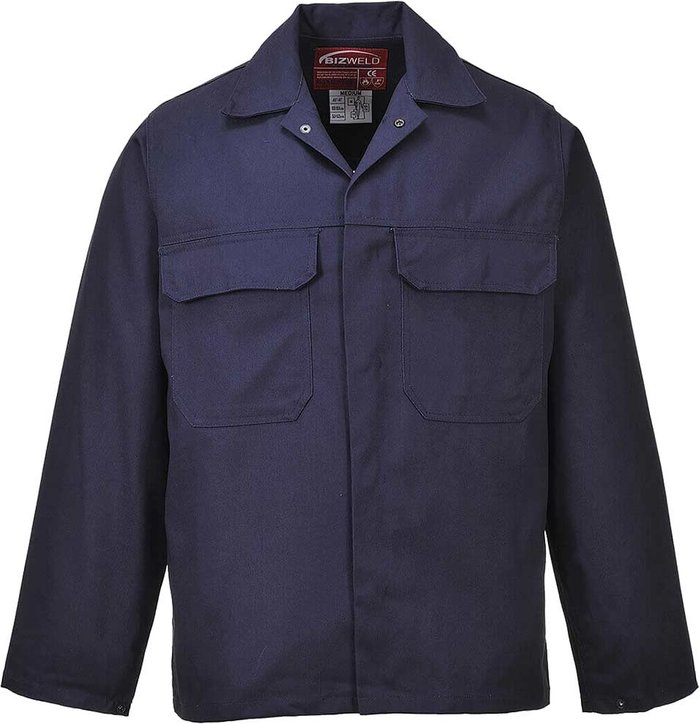 Tooled Up | Bizweld Biz Weld Mens Flame Resistant Jacket Navy L Bizweld Biz Weld Mens Flame Resistant Jacket Navy L