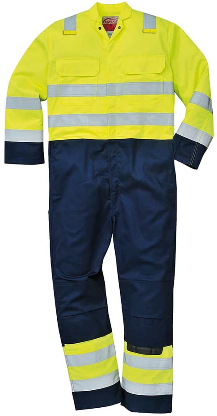 Tooled Up | Bizflame Biz Flame Pro Flame Resistant Hi Vis Coverall Yellow / Navy S Bizflame Biz Flame Pro Flame Resistant Hi Vis Coverall Yellow / Navy S