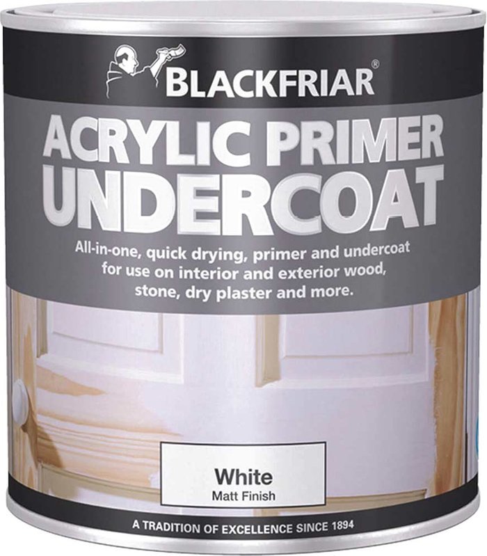 Tooled Up | Blackfriar Blackfriar Quick Drying Acrylic Primer Undercoat White 500ml Blackfriar Blackfriar Quick Drying Acrylic Primer Undercoat White 500ml