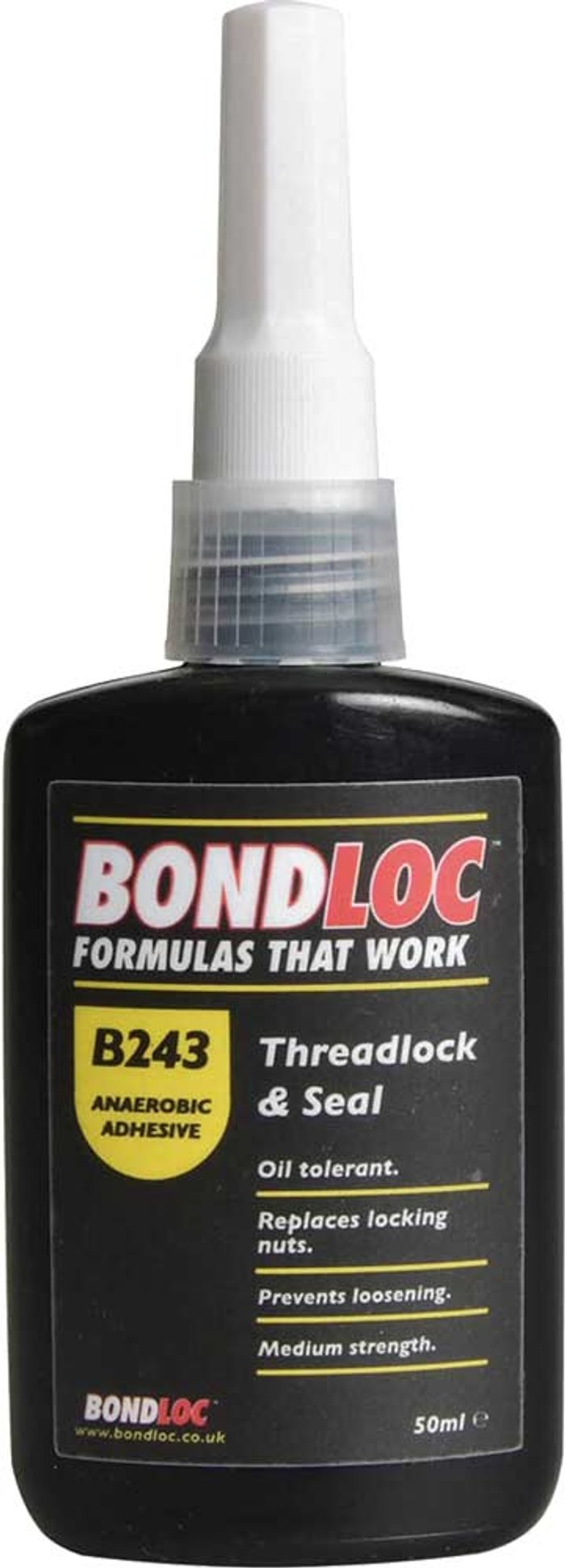 Tooled Up | Bondloc Bondloc B243 Nutlock Medium Strength Threadlocking Sealant 50ml Bondloc Bondloc B243 Nutlock Medium Strength Threadlocking Sealant 50ml
