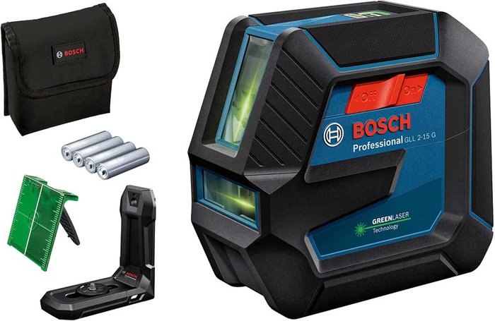Tooled Up | Bosch Professional Bosch GLL 2-15 G Green Beam Line Laser Level Bosch Professional Bosch GLL 2-15 G Green Beam Line Laser Level