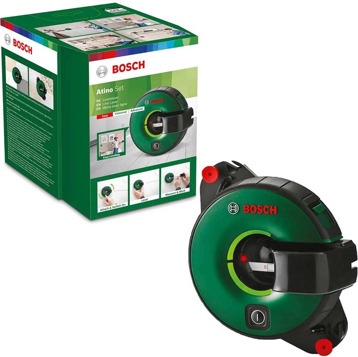 Tooled Up | Bosch Home and Garden Bosch ATINO Line Laser Level with Measuring Tape Set Bosch Home and Garden Bosch ATINO Line Laser Level with Measuring Tape Set