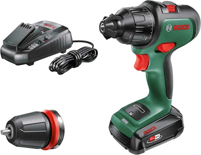 Tooled Up | Bosch BOSCH AdvancedImpact 18 Cordless Combi Drill with 1 Battery - Green & Black Bosch BOSCH AdvancedImpact 18 Cordless Combi Drill with 1 Battery - Green & Black