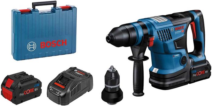 Tooled Up | Bosch Professional Bosch GBH 18V-34 CF BITURBO 18v Brushless SDS Plus Rotary Hammer Drill 2 x 5.5ah Li-ion Charger Case Bosch Professional Bosch GBH 18V-34 CF BITURBO 18v Brushless SDS Plus Rotary Hammer Drill 2 x 5.5ah Li-ion Charger Case