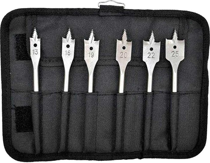 Tooled Up | Bosch Professional Bosch 6 Piece SelfCut Spade Drill Bit Set in Tool Roll Bosch Professional Bosch 6 Piece SelfCut Spade Drill Bit Set in Tool Roll
