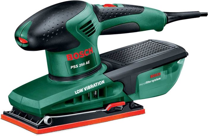 Tooled Up | Bosch BOSCH PSS 250 AE Orbital Sander - Green & Black Bosch BOSCH PSS 250 AE Orbital Sander - Green & Black