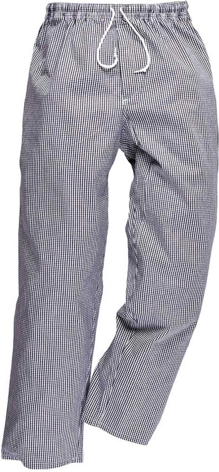 Tooled Up | Portwest Portwest C079 Bromley Chef Trousers Blue / White M 31 Portwest Portwest C079 Bromley Chef Trousers Blue / White M 31