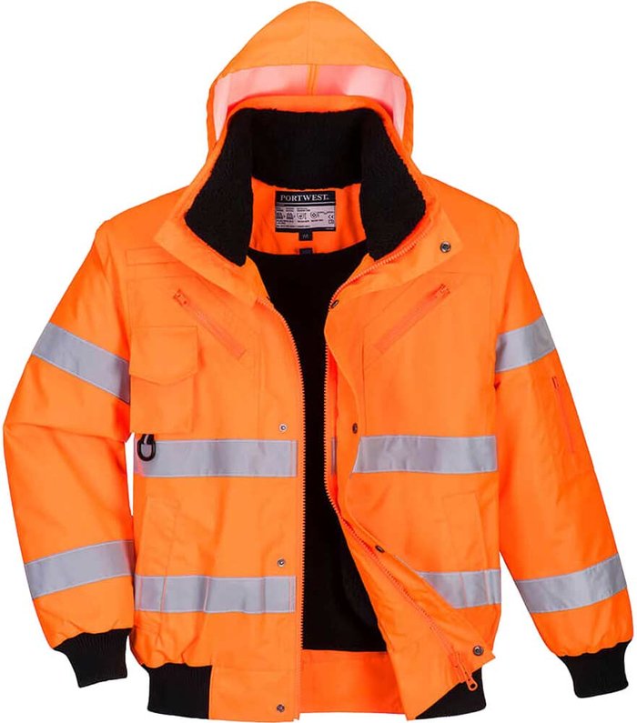 Tooled Up | 300D Oxford Weave Industry Oxford Weave 300D Class 3 Hi Vis Bomber Jacket Orange M 300D Oxford Weave Industry Oxford Weave 300D Class 3 Hi Vis Bomber Jacket Orange M