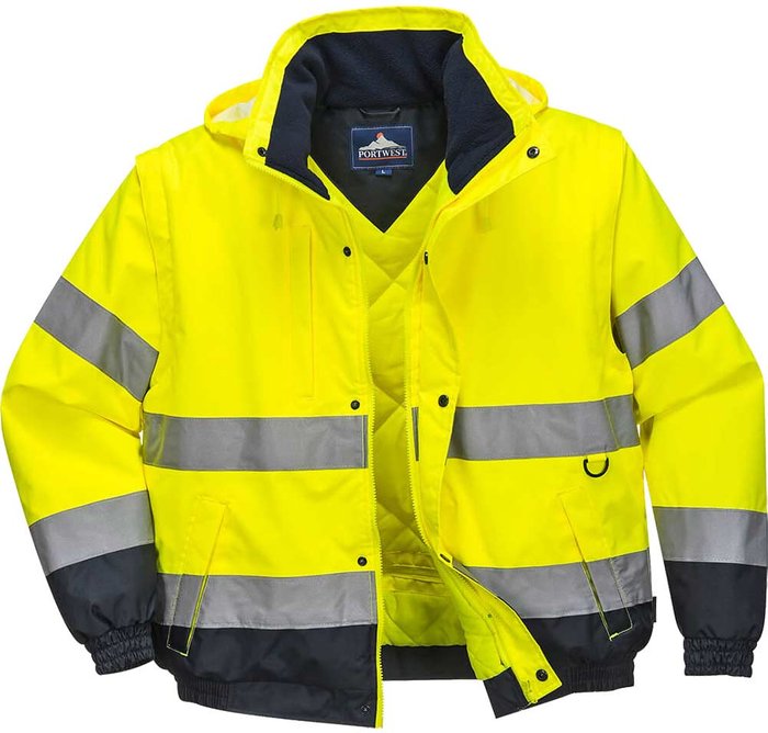 Tooled Up | 300D Oxford Weave Industry Oxford Weave 300D Class 3 Hi Vis 2-in-1 Jacket Yellow XL 300D Oxford Weave Industry Oxford Weave 300D Class 3 Hi Vis 2-in-1 Jacket Yellow XL