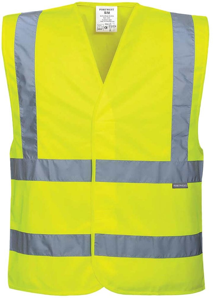 Tooled Up | Portwest Portwest Two Band and Brace Class 2 Hi Vis Waistcoat Yellow S / M Portwest Portwest Two Band and Brace Class 2 Hi Vis Waistcoat Yellow S / M