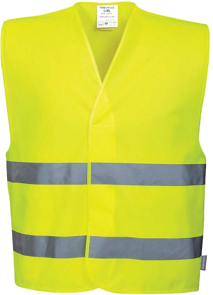 Tooled Up | Portwest Portwest Two Band Class 2 Hi Vis Waistcoat Yellow S / M Portwest Portwest Two Band Class 2 Hi Vis Waistcoat Yellow S / M