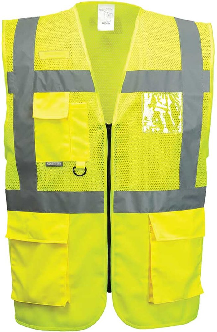 Tooled Up | Portwest Portwest Madrid Hi Vis Half Mesh Executive Vest Yellow L Portwest Portwest Madrid Hi Vis Half Mesh Executive Vest Yellow L
