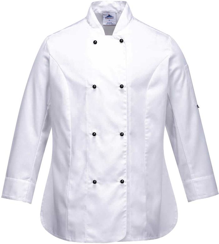 Tooled Up | Portwest Portwest Rachel Womens Chefs Long Sleeve Jacket White S Portwest Portwest Rachel Womens Chefs Long Sleeve Jacket White S