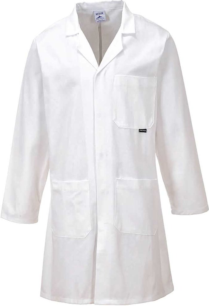 Tooled Up | Portwest Laboratory Cotton Coat White L Portwest Laboratory Cotton Coat White L