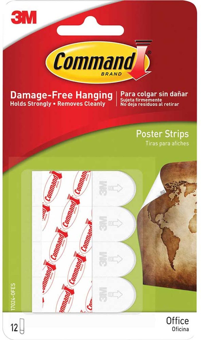 Tooled Up | Command Command Adhesive Poster Strips White Pack of 12 Command Command Adhesive Poster Strips White Pack of 12