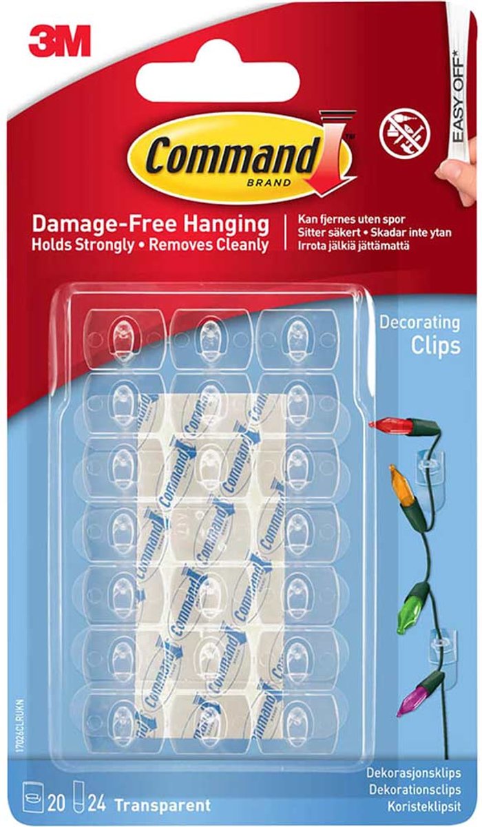Tooled Up | Command Command Adhesive Strip Decorating Clips Clear Pack of 20 Command Command Adhesive Strip Decorating Clips Clear Pack of 20