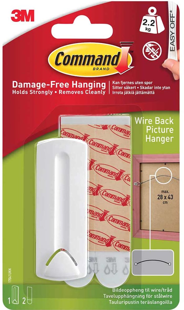 Tooled Up | Command Command Adhesive Strip Wire Backed Picture Hanger White Pack of 1 Command Command Adhesive Strip Wire Backed Picture Hanger White Pack of 1