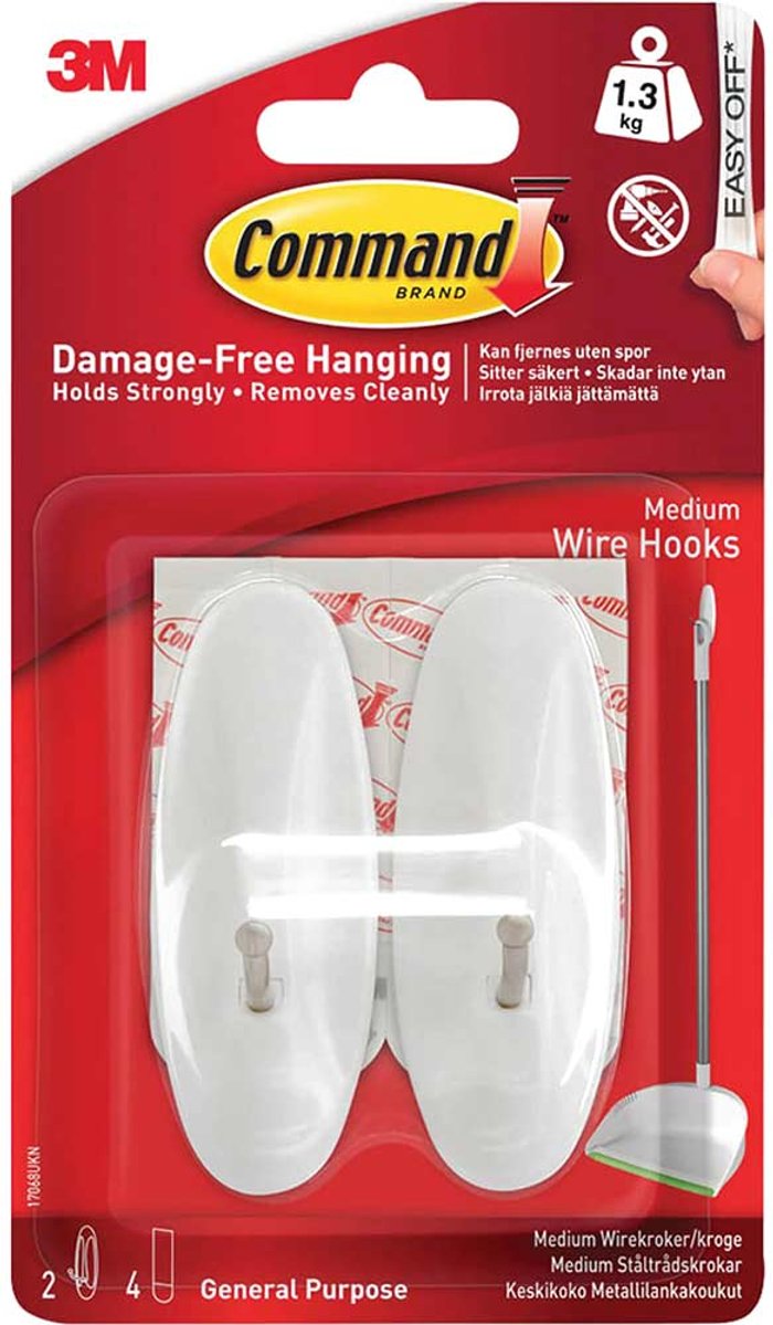 Tooled Up | Command Command Medium Wire Hooks - White Command Command Medium Wire Hooks - White