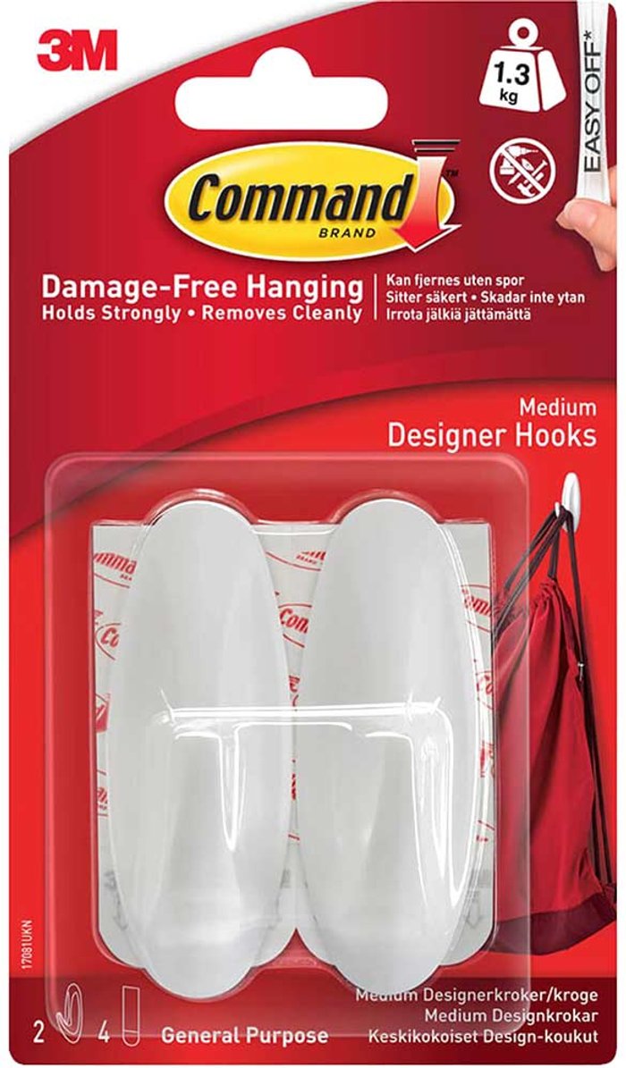 Tooled Up | COMMAND Pack Of 2 Command Medium Oval Hooks COMMAND Pack Of 2 Command Medium Oval Hooks