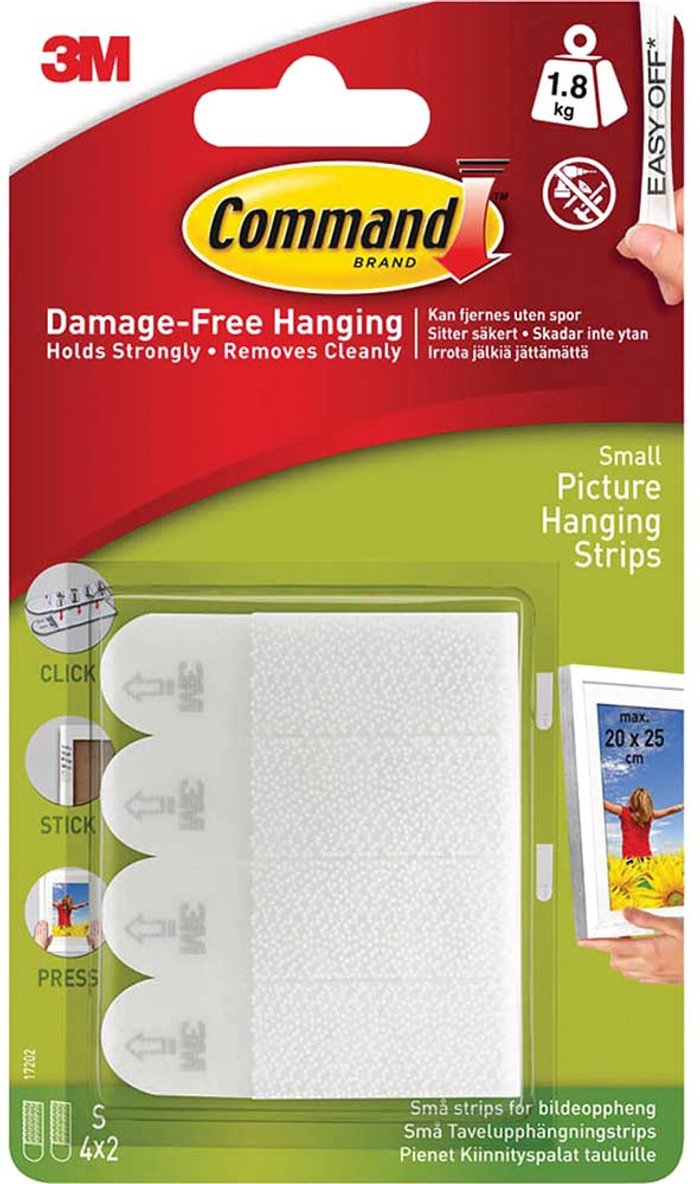 Tooled Up | Command Command Picture Hanging Adhesive Strips White S Pack of 4 Command Command Picture Hanging Adhesive Strips White S Pack of 4