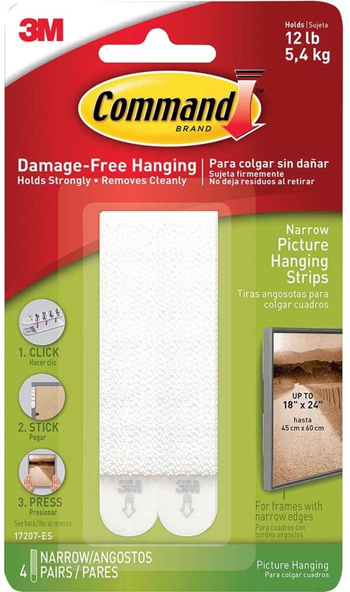 Tooled Up | Command Command Narrow Picture Hanging Adhesive Strips White Pack of 4 Command Command Narrow Picture Hanging Adhesive Strips White Pack of 4