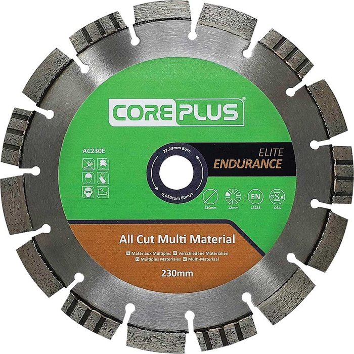 Tooled Up | Coreplus Coreplus Elite All Cut Multi Material Diamond Blade 230mm 2.6mm 22mm Coreplus Coreplus Elite All Cut Multi Material Diamond Blade 230mm 2.6mm 22mm