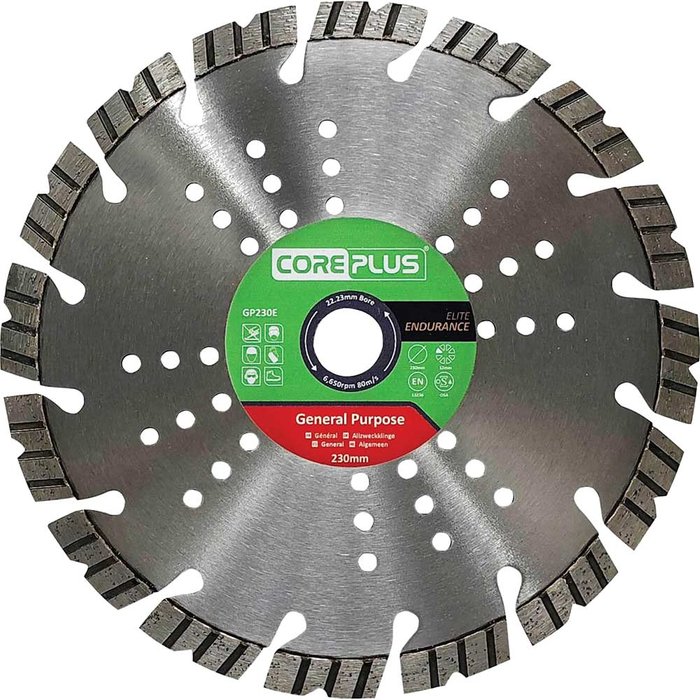 Tooled Up | Coreplus Coreplus Elite General Purpose Diamond Blade 230mm 2.6mm 22mm Coreplus Coreplus Elite General Purpose Diamond Blade 230mm 2.6mm 22mm